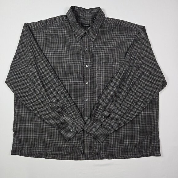 Van Heusen XXL Button Down Plaid Shirt Quiet Luxury Minimalist Streetwear - Picture 4 of 10